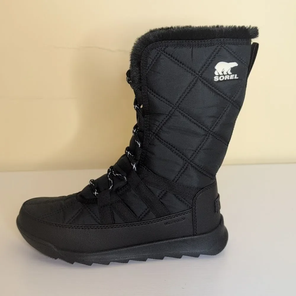 Sorel 5.5 Whitney II Tall Lace Black Waterproof Winter Boots, NEW